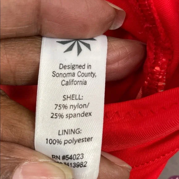 Athleta Fun In The Sun Drawstring Waist 2 Pocket Red Women's XL Swim Shorts - Picture 7 of 8